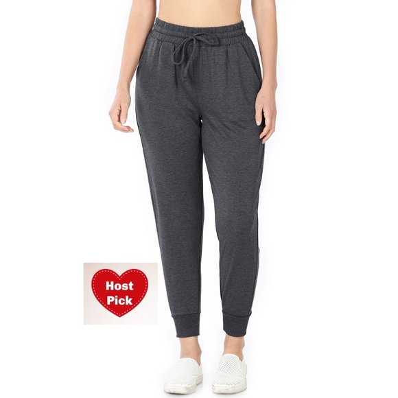 French Terry relaxed fit joggers with pockets - charcoal color - Picture 1 of 5